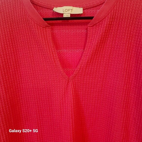 LOFT Waffle Split Neck Tunic Top - Picture 3 of 7